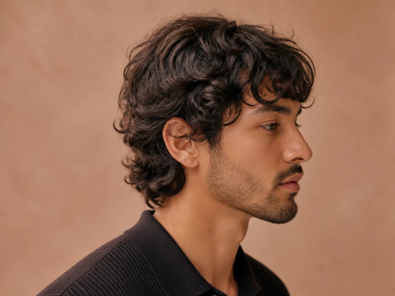 Diffused curls medium length curly hair mens style with definition