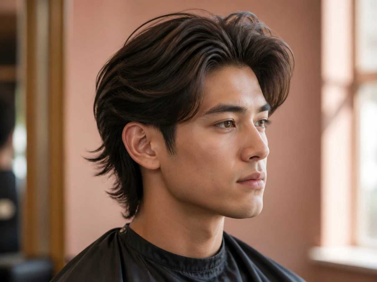 Blown out vertical volume medium length hair with dramatic lift