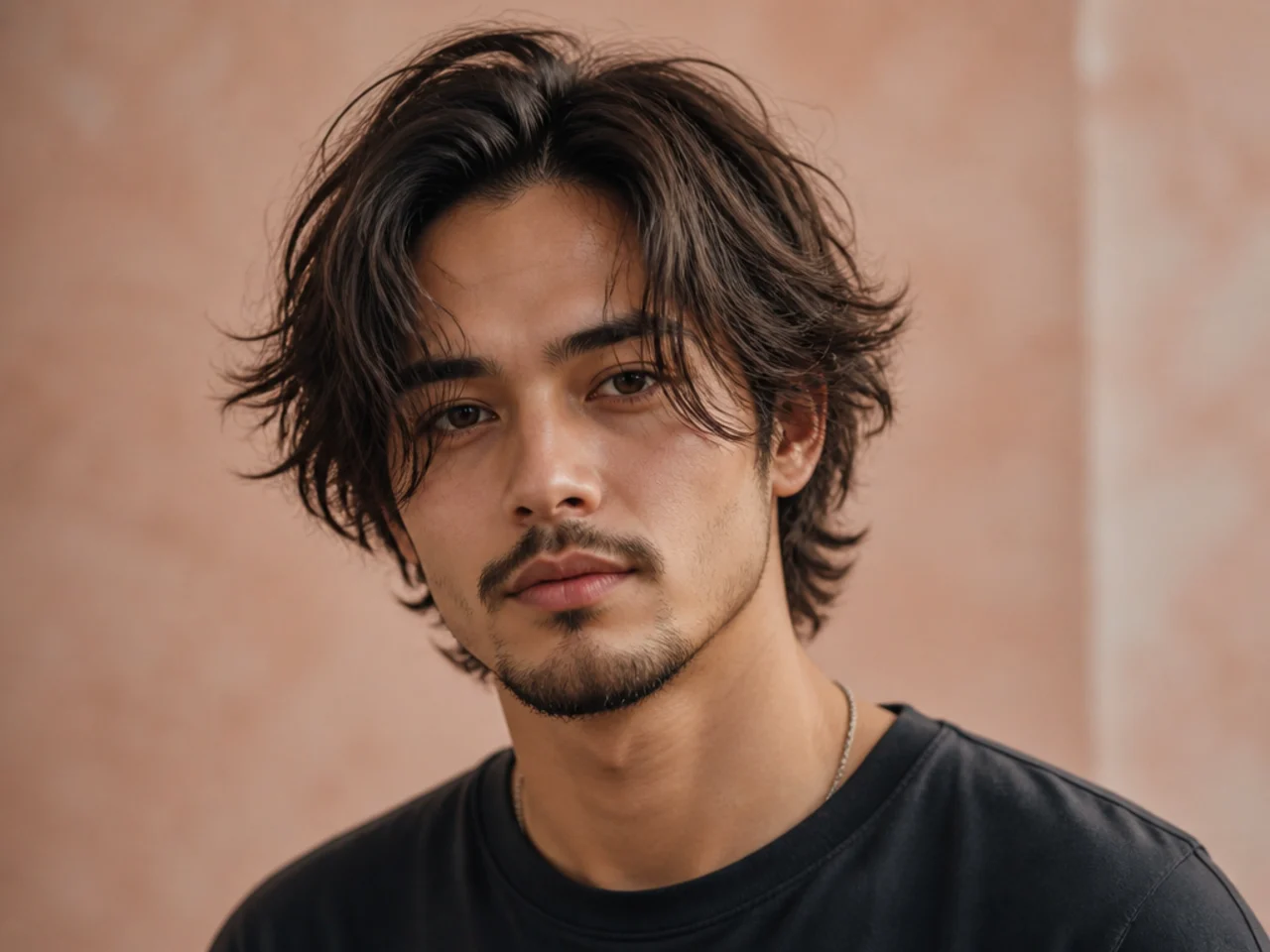 Grunge middle part mess medium length hairstyle inspired by 90s alternative