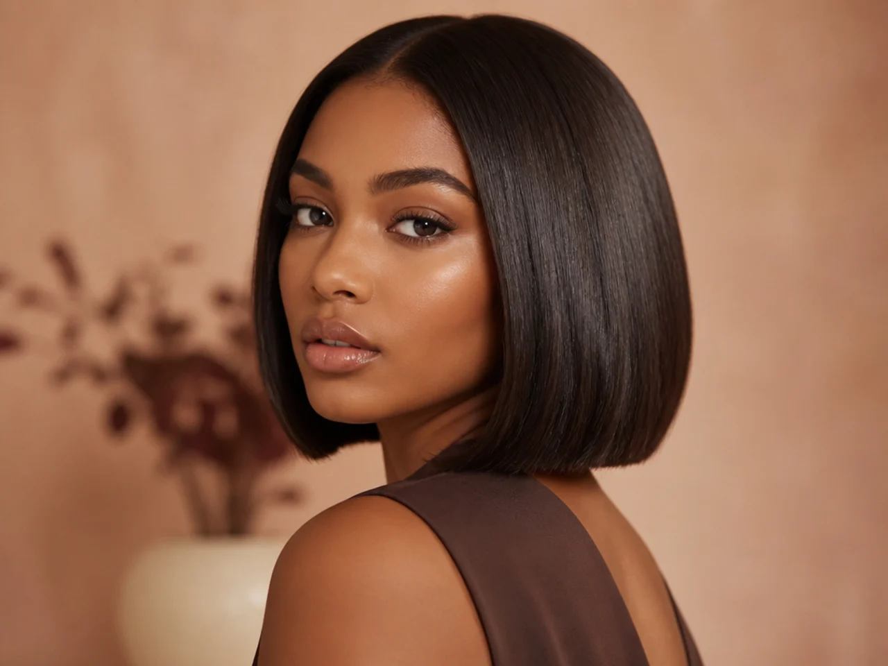 A sleek pressed bob