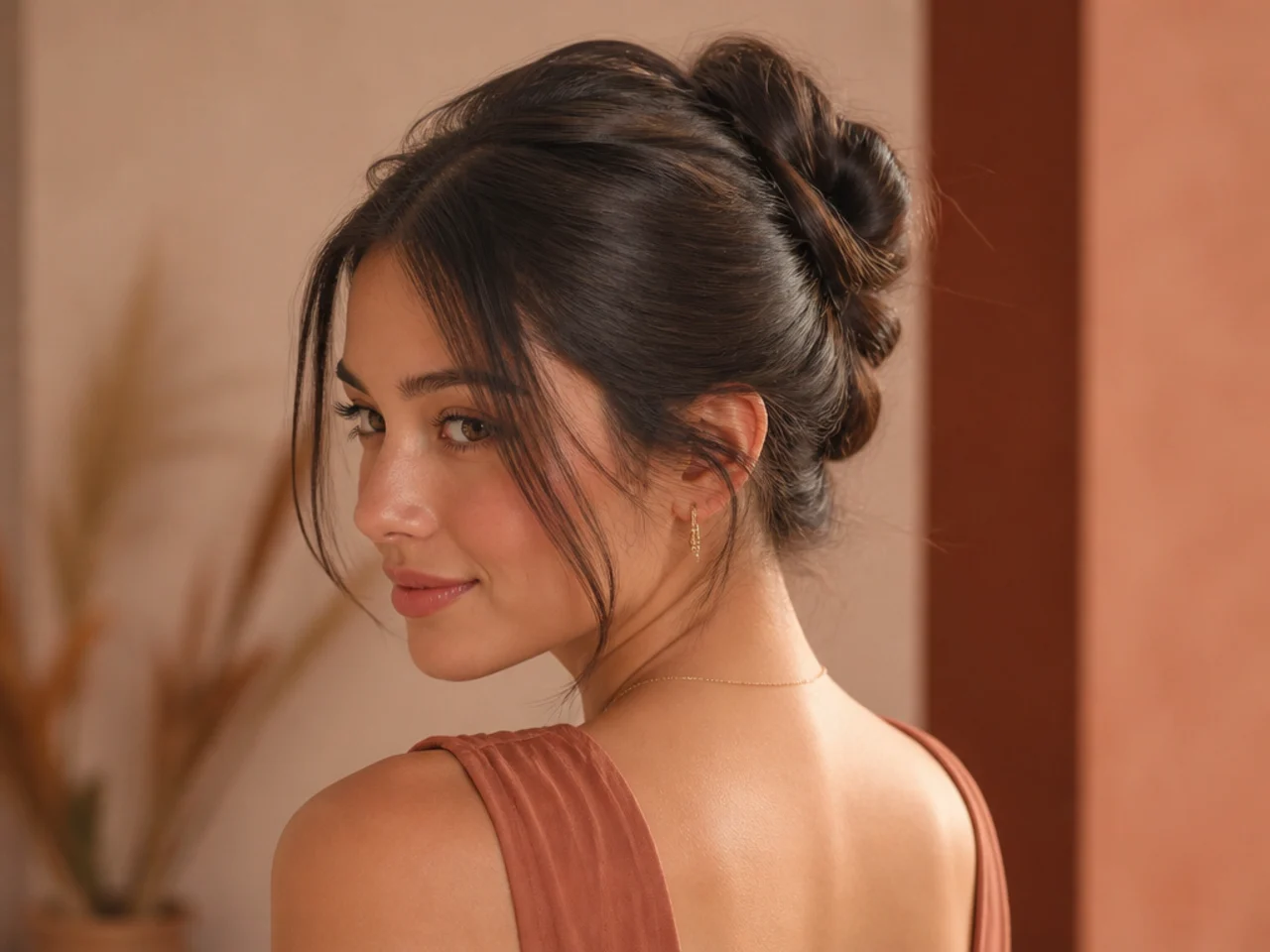 A twisted updo on third-day hair