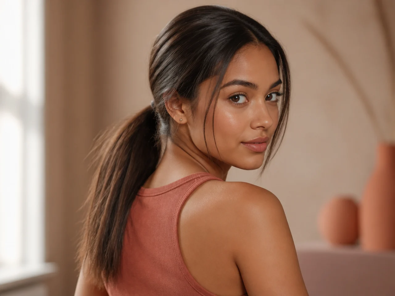 A ponytail slipping on wash-day hair