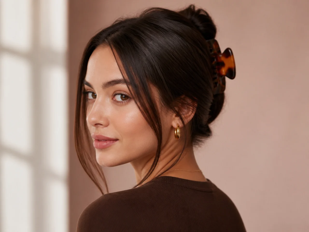 A claw clip on second-day hair