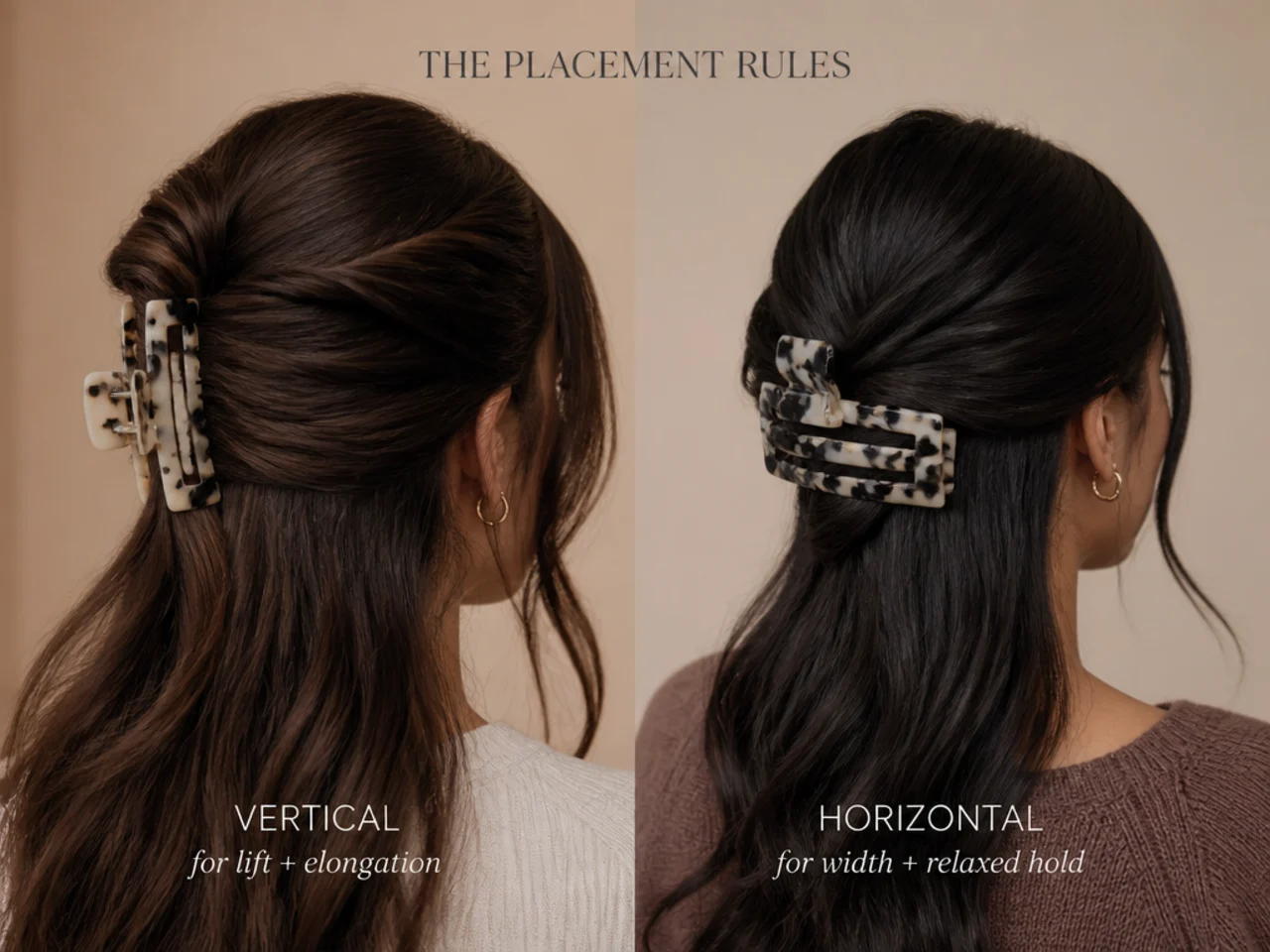 A clip set vertically compared with one set horizontally