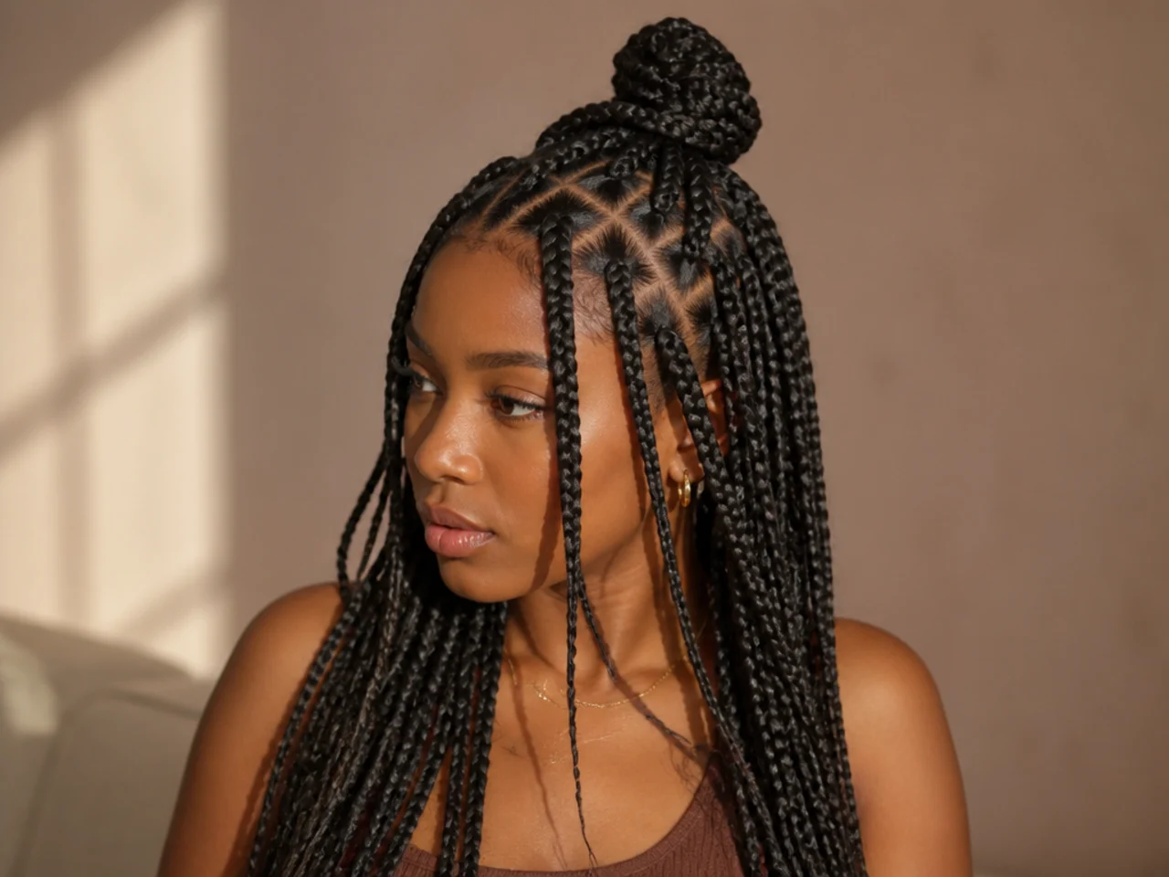 Half up braids at five weeks of wear