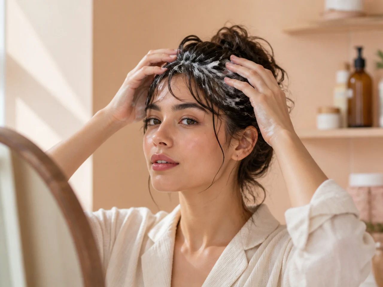 A partial wash of the fringe and hairline