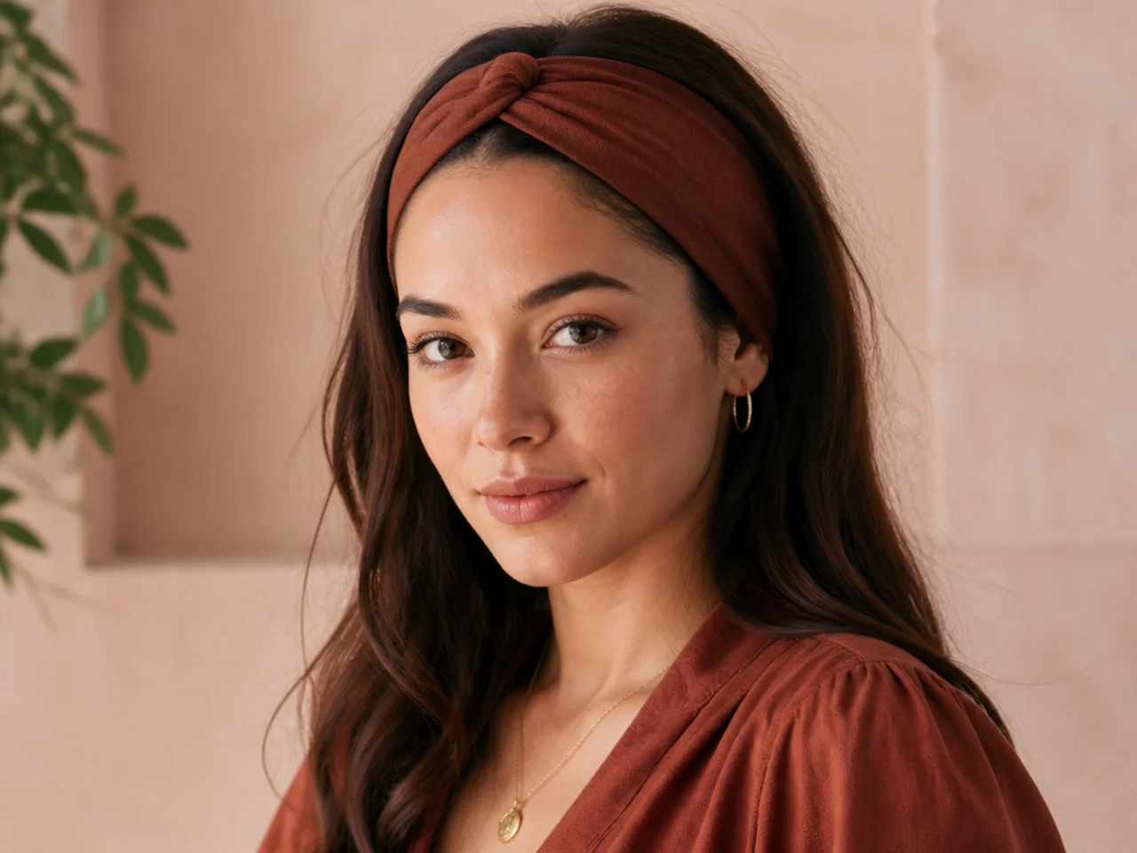 A wide headband covering the root area