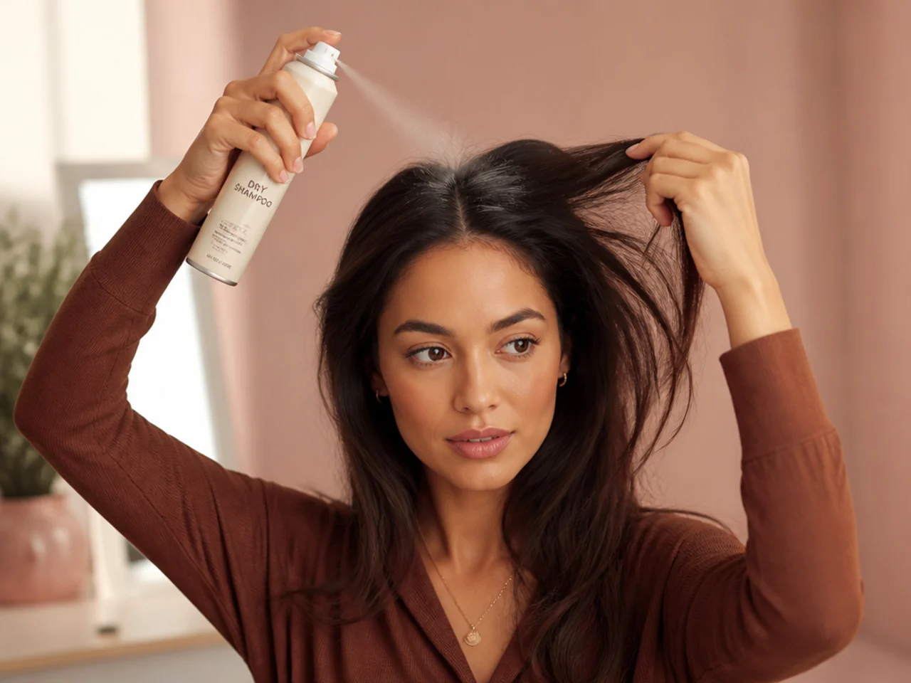 Correct dry shampoo distance and section lifting