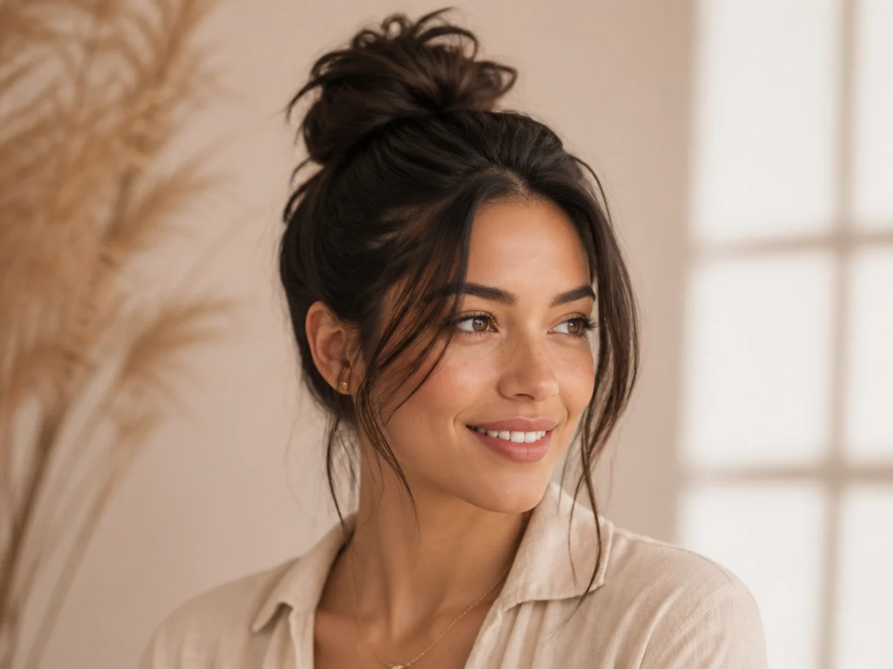 Three-quarter view of hair after a fast concealment fix