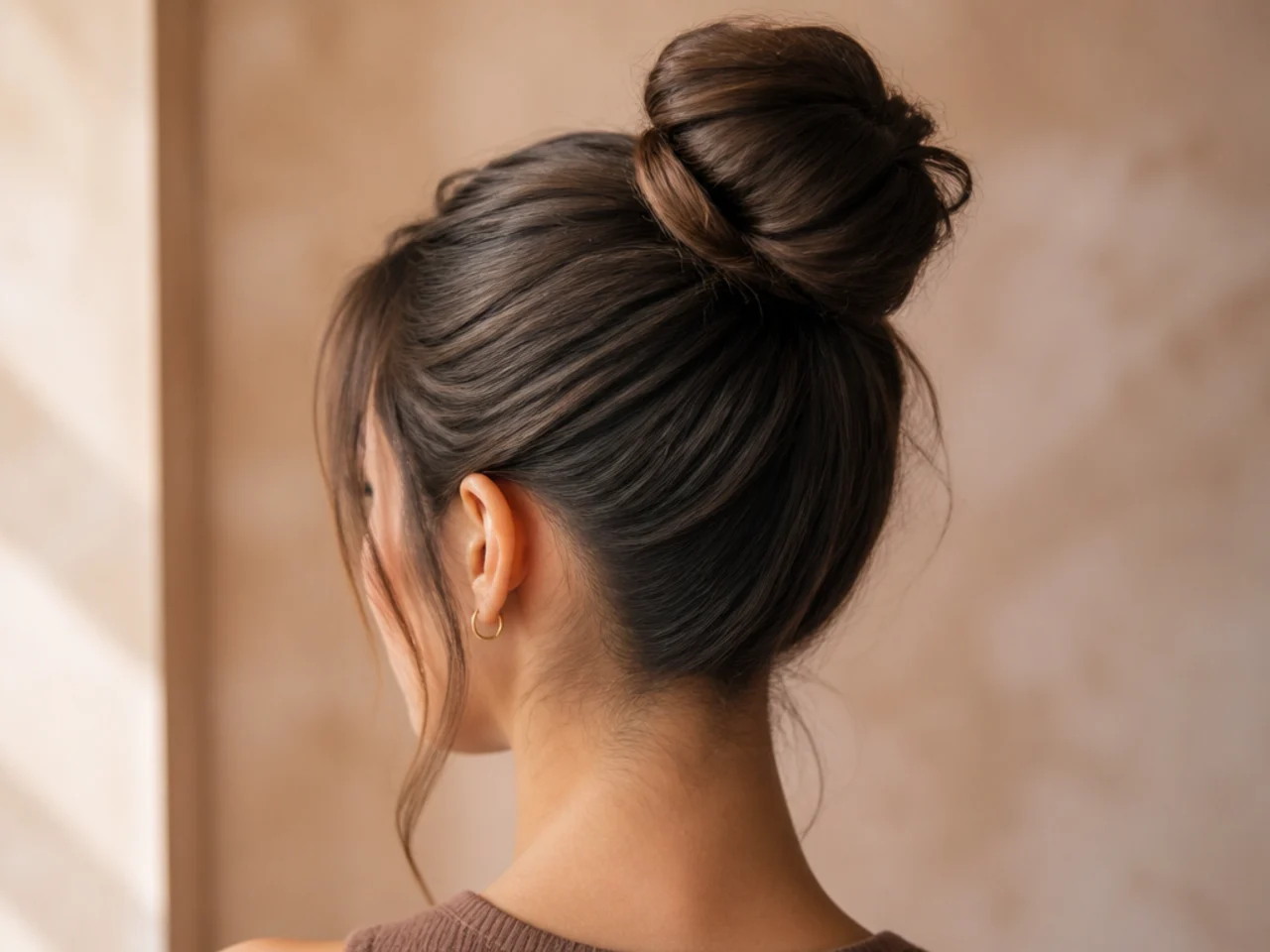 A high bun on fine hair