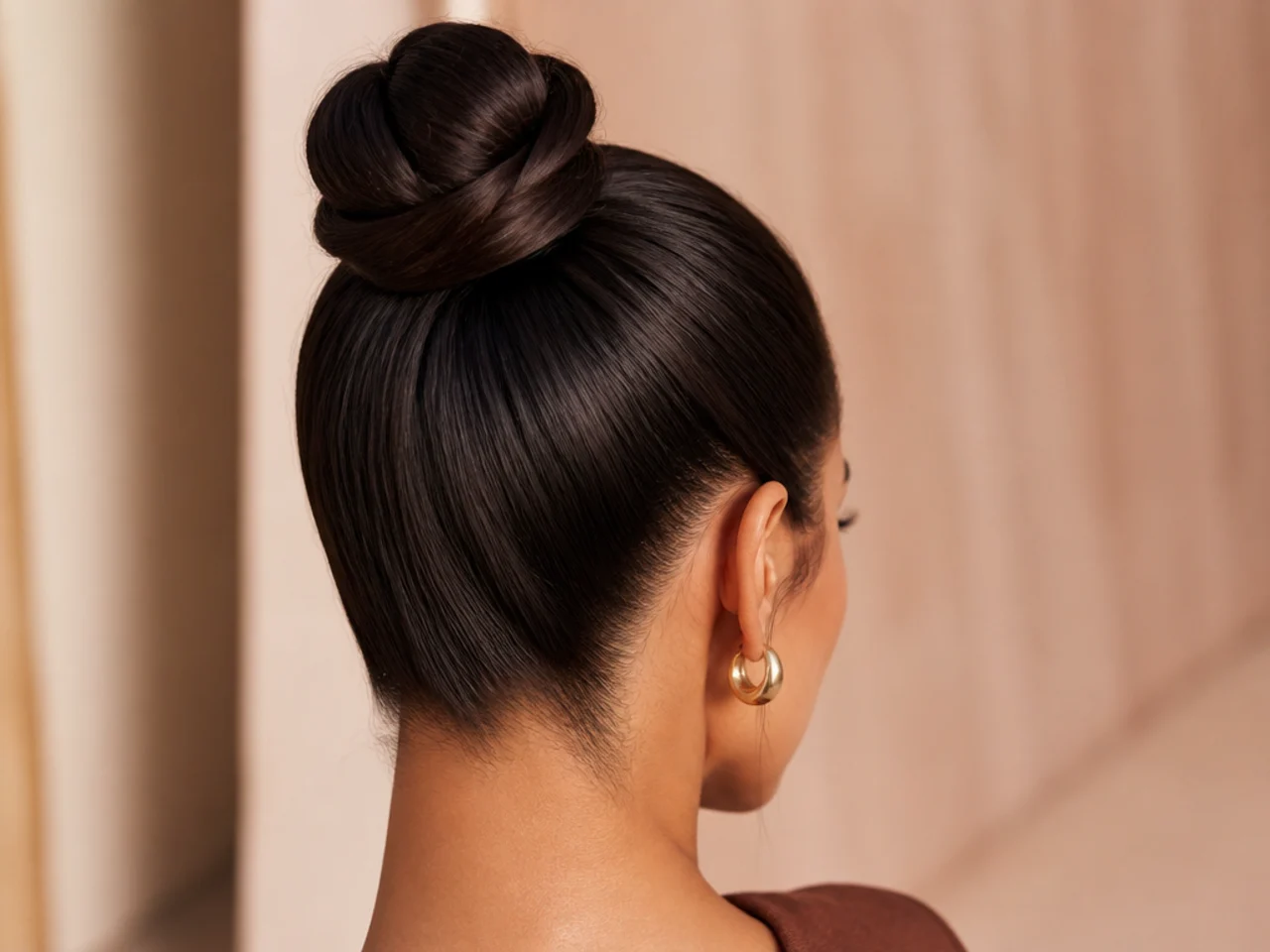 A sleek top knot