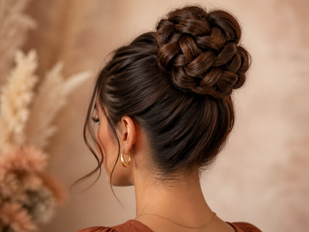 A braided high bun