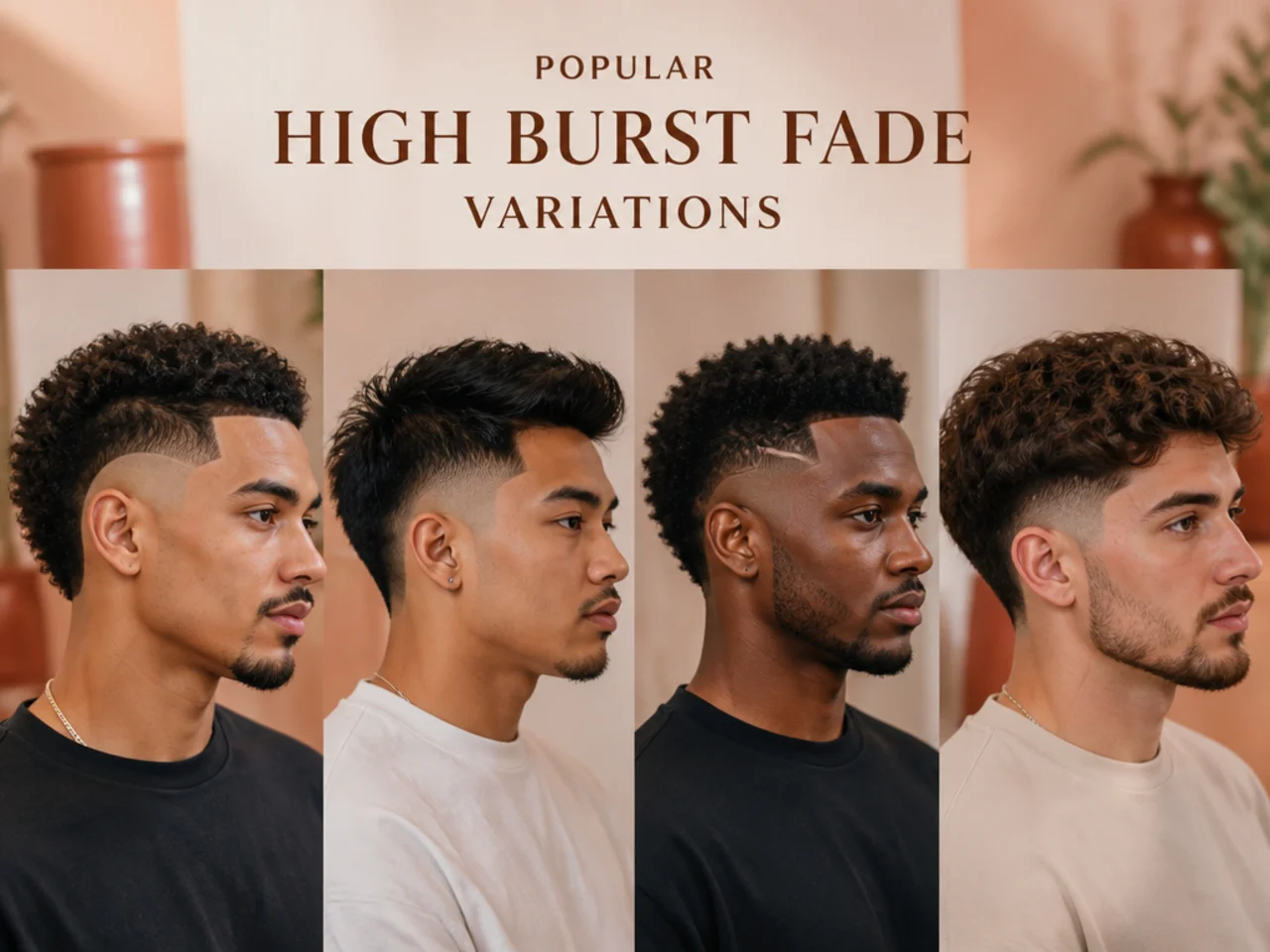 Popular high burst fade variations for men
