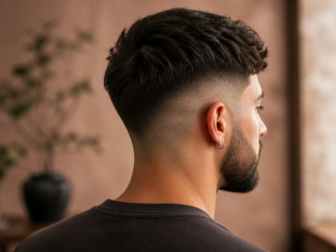 A high fade textured crop with a beard