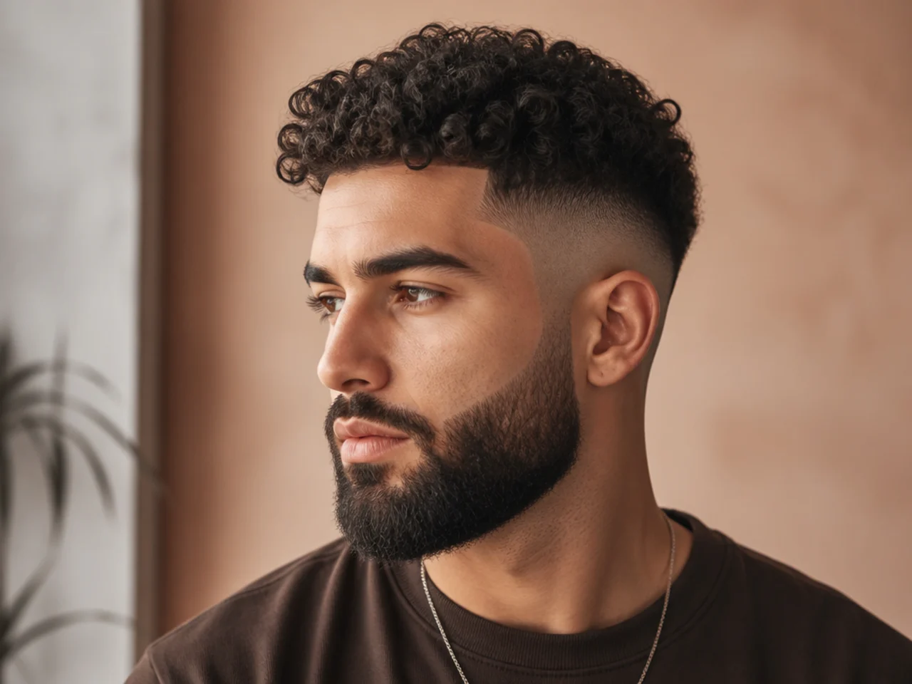A high taper with a full beard