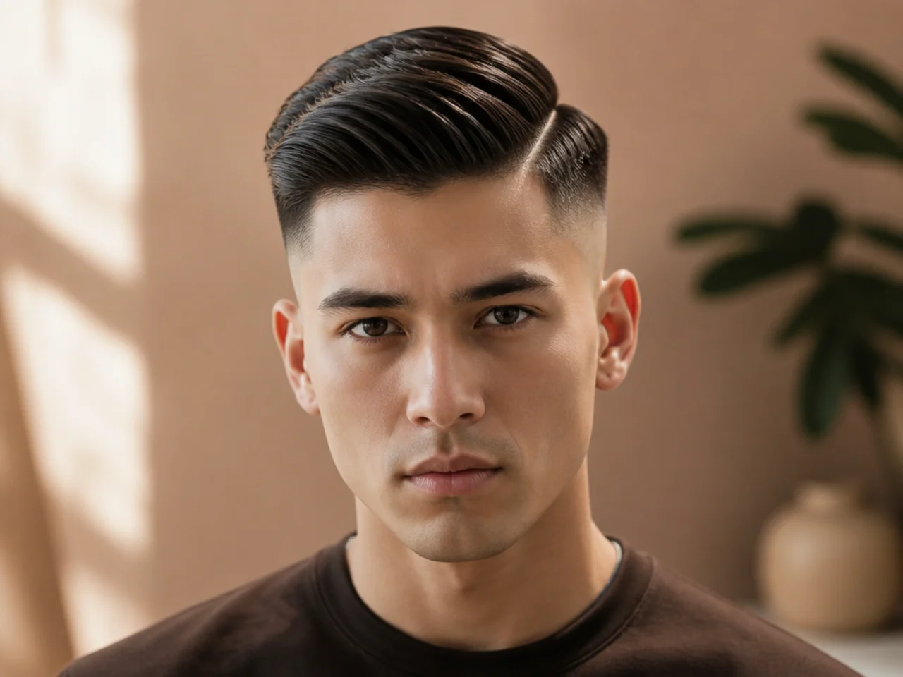 A short high fade comb over
