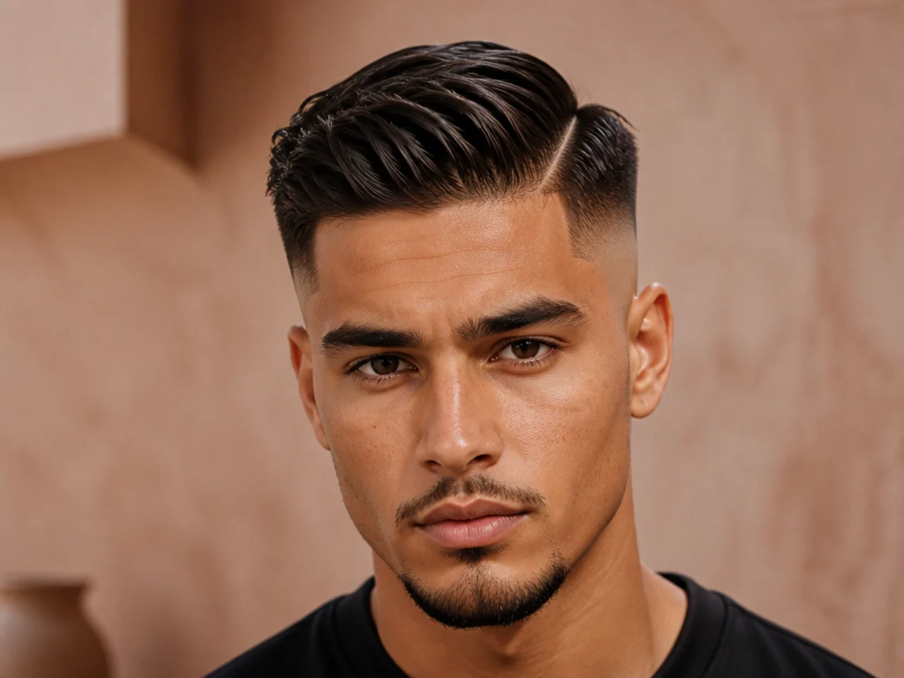 A textured high fade comb over