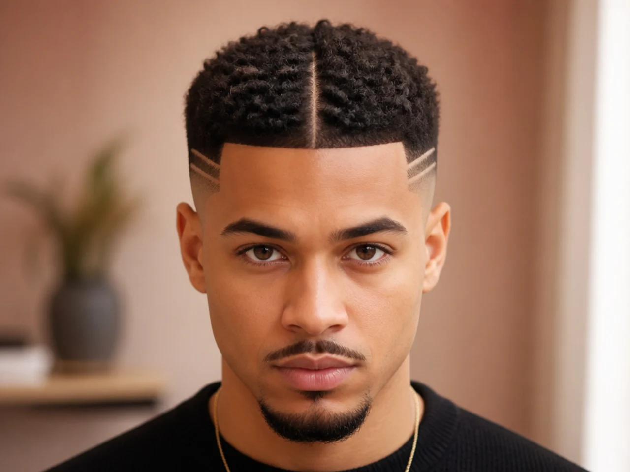 A symmetrical design on both sides of a high fade