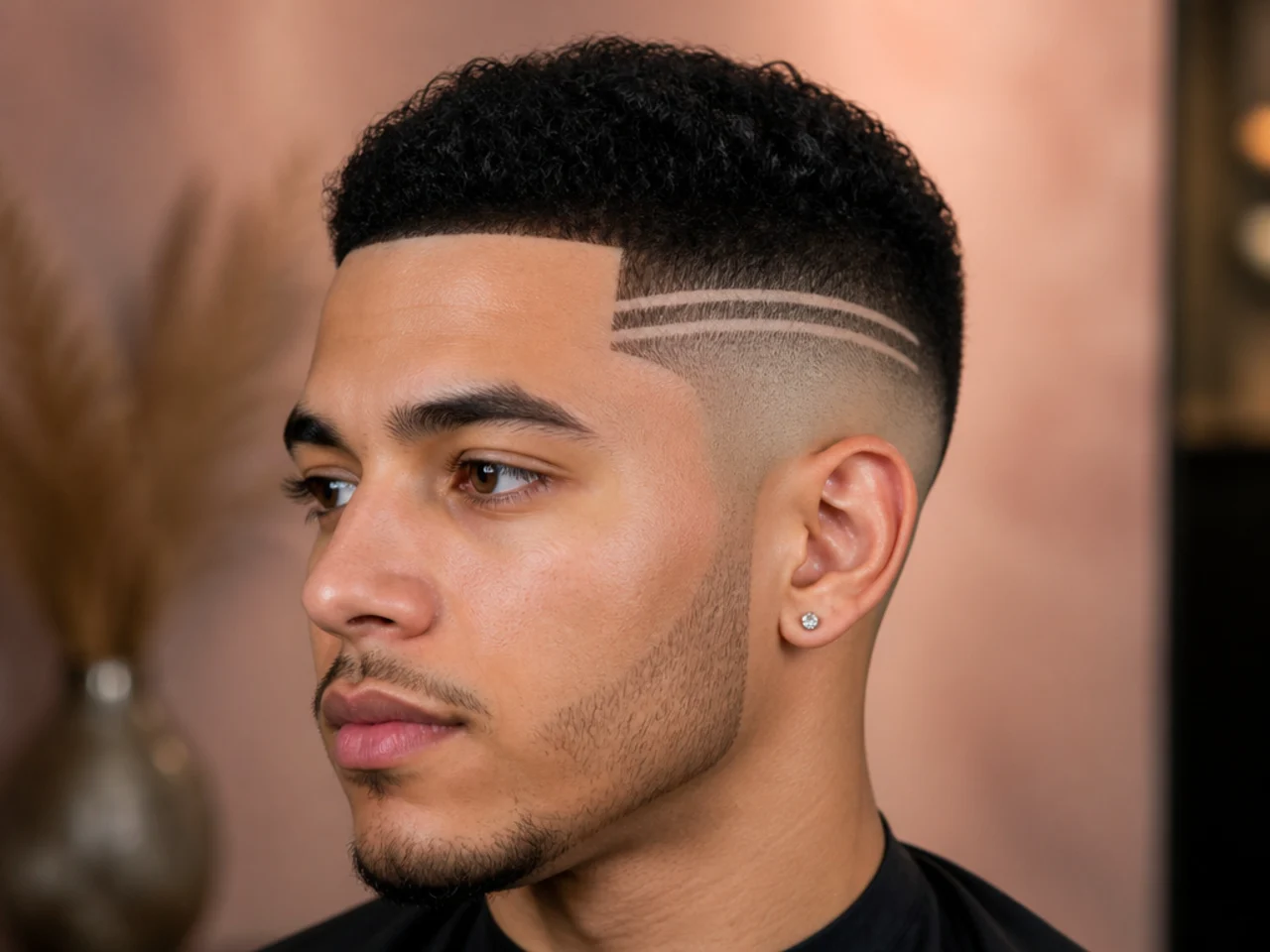 Triple parallel lines on a high fade