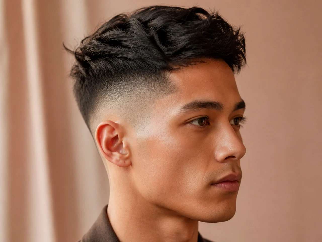 A high fade on a long face