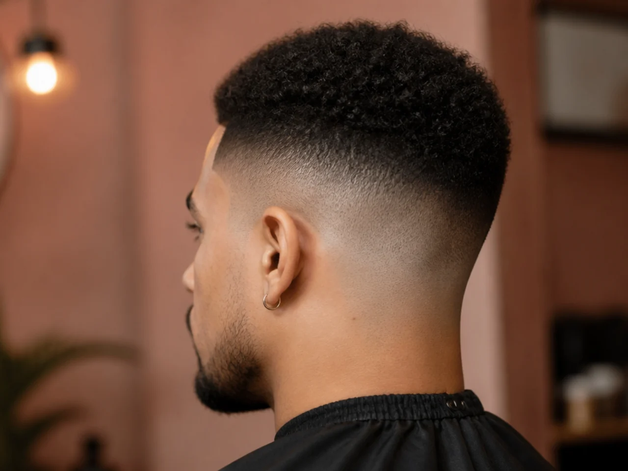 A high fade on coiled hair
