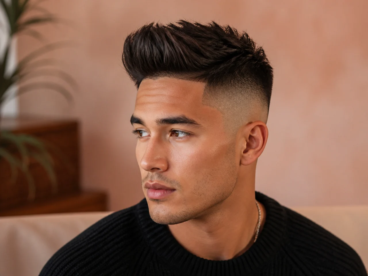 A high fade quiff