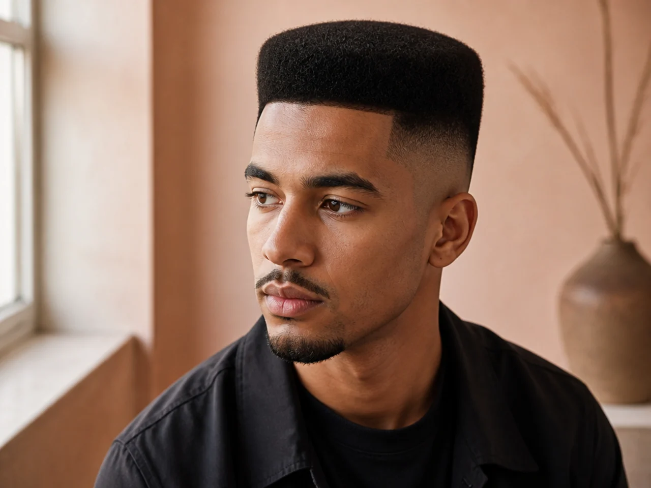 A high fade with a flat top