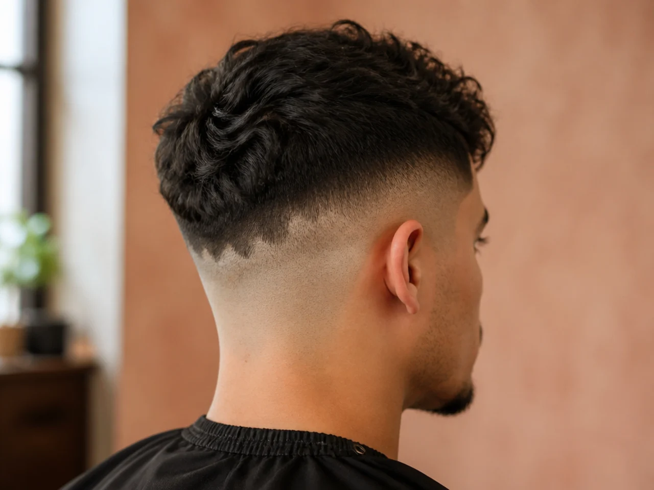 A high fade with a deliberately broken top edge