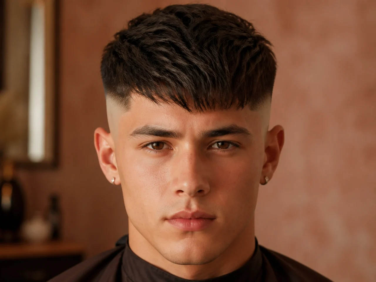 A high fade with the front sent forward