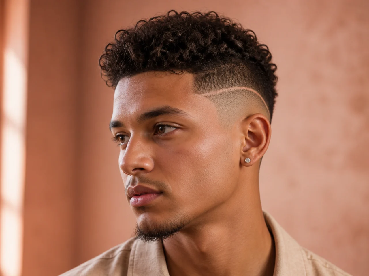 A high fade exposing a scalp scar