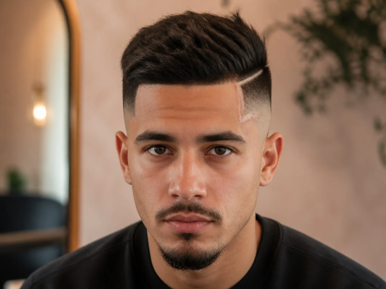 A high fade showing an unplanned exposed scar