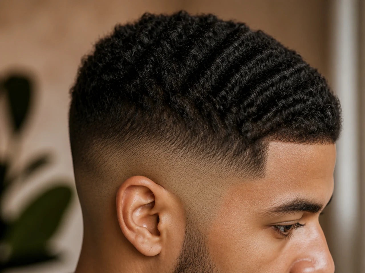 High fade waves on coarse hair