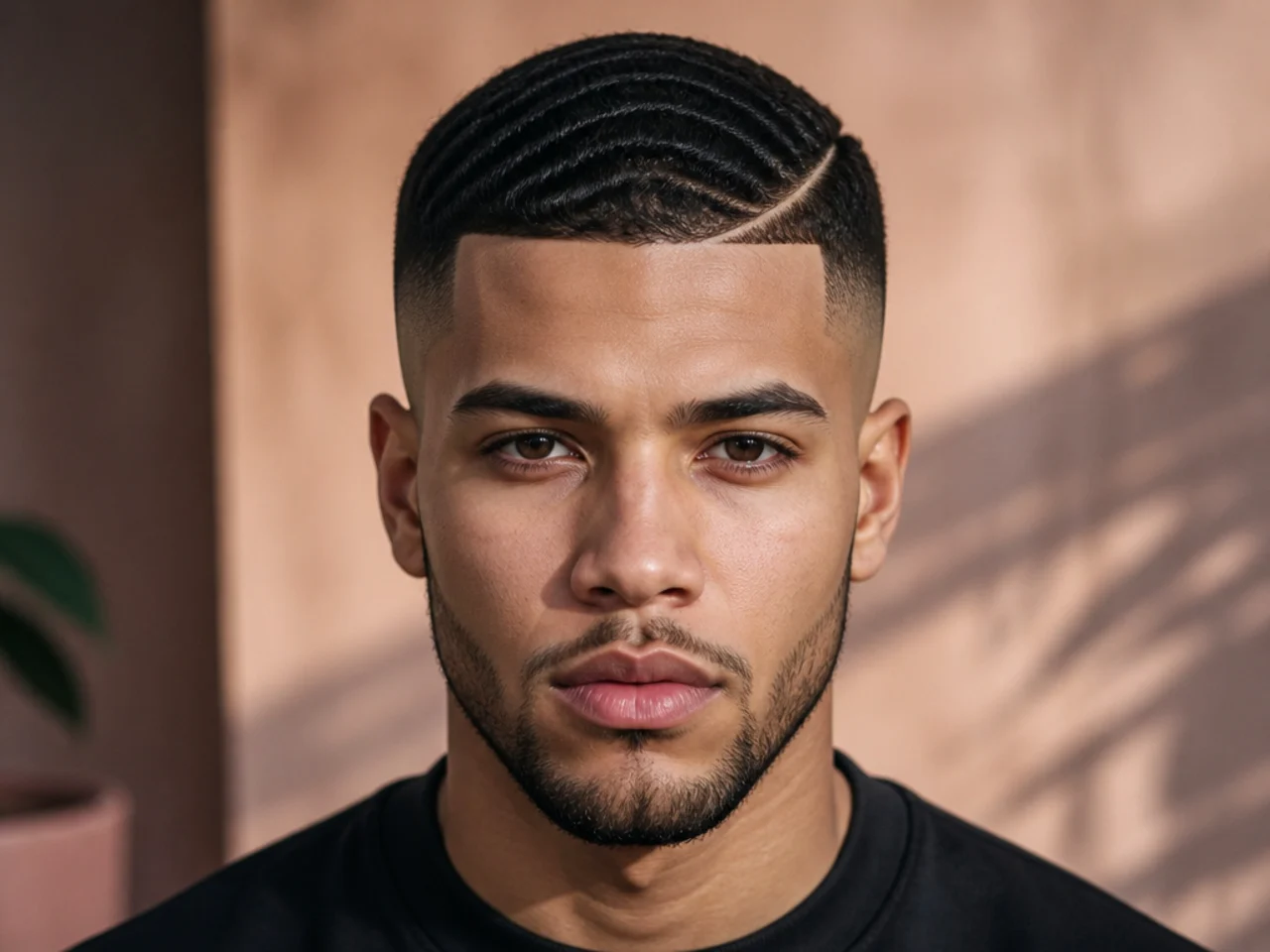 A high taper with waves on the crown