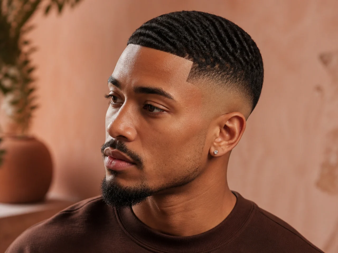 A high drop fade with waves