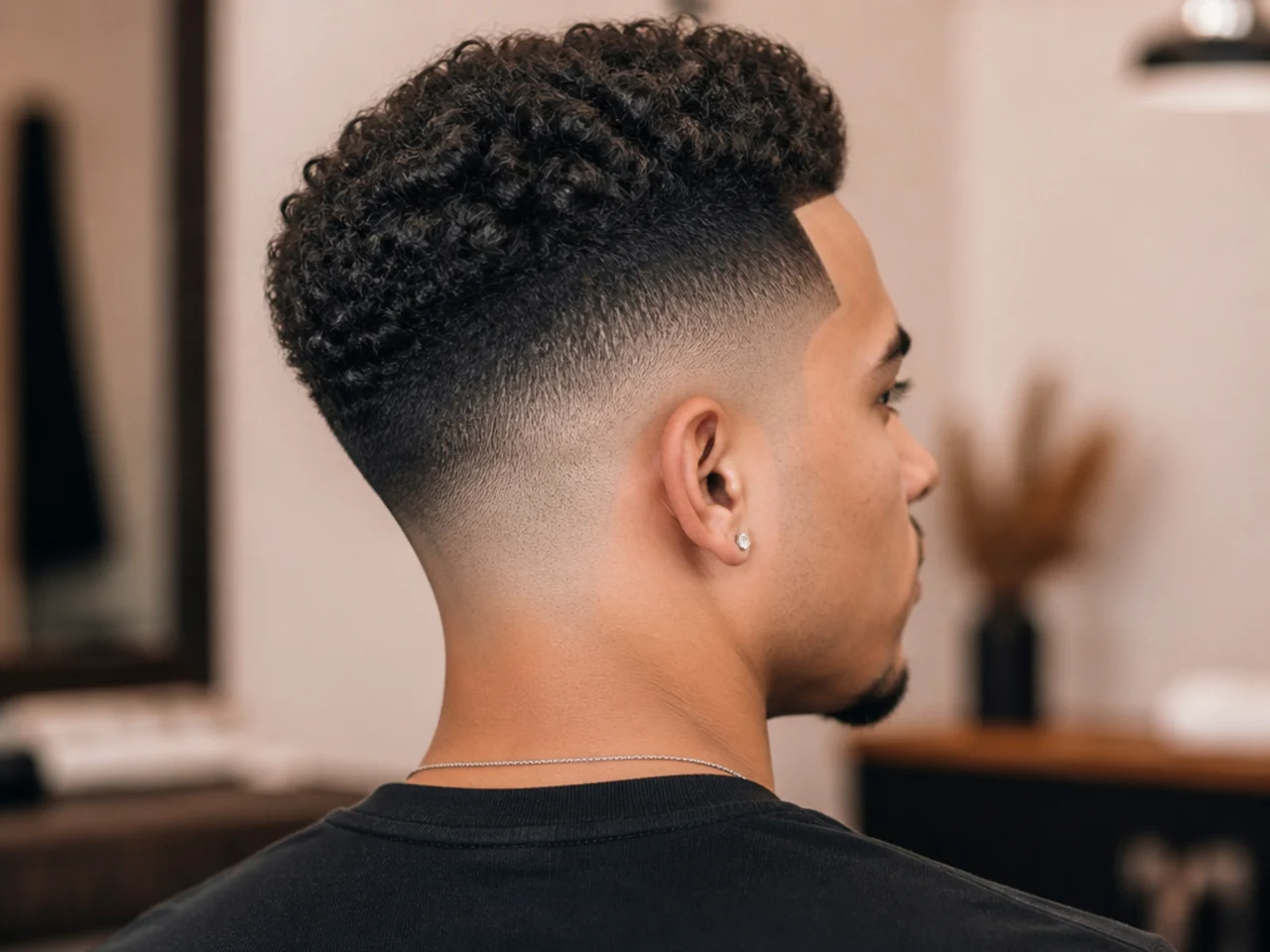 A high fade with a line-up