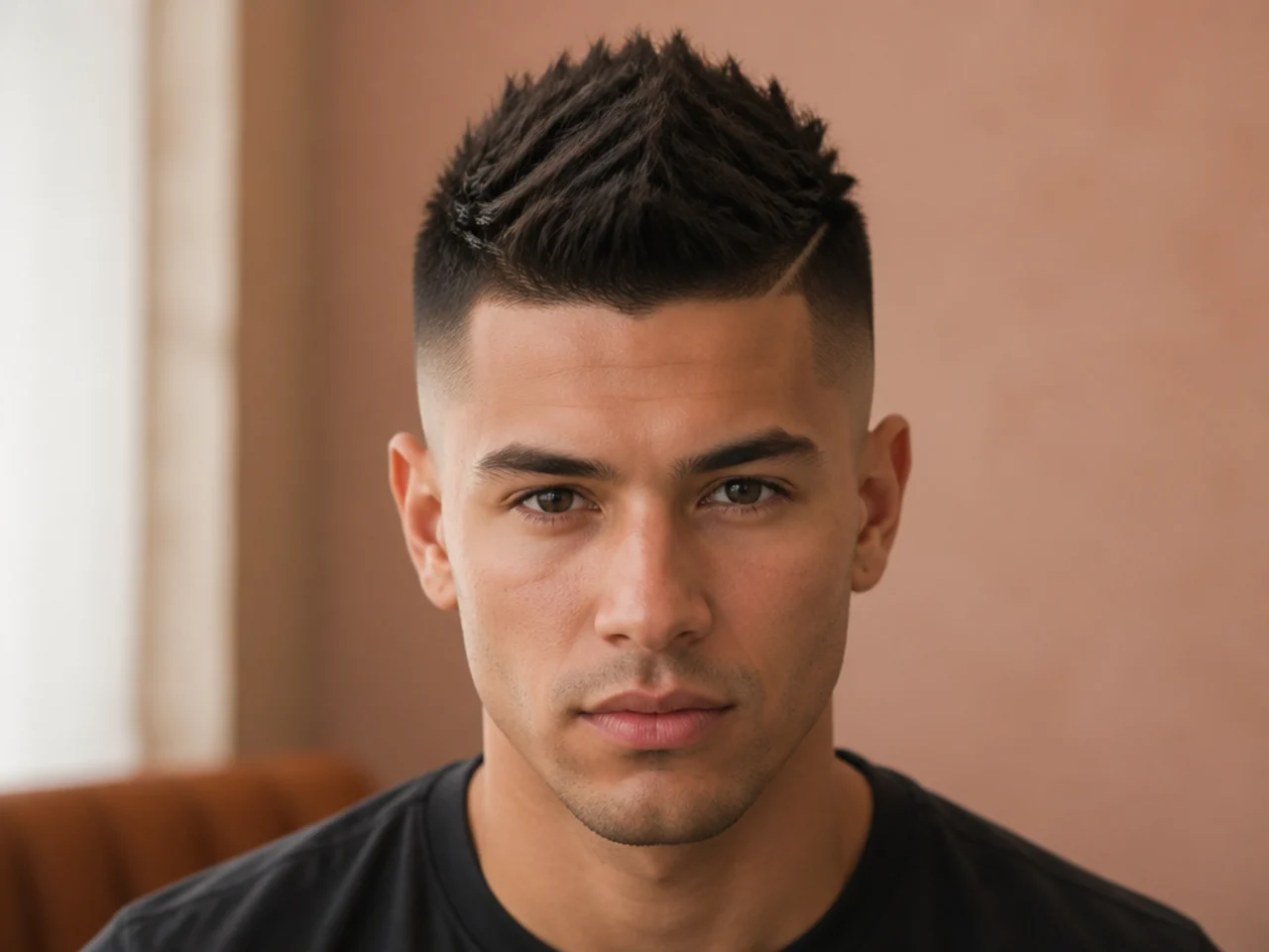 A high fade faux hawk