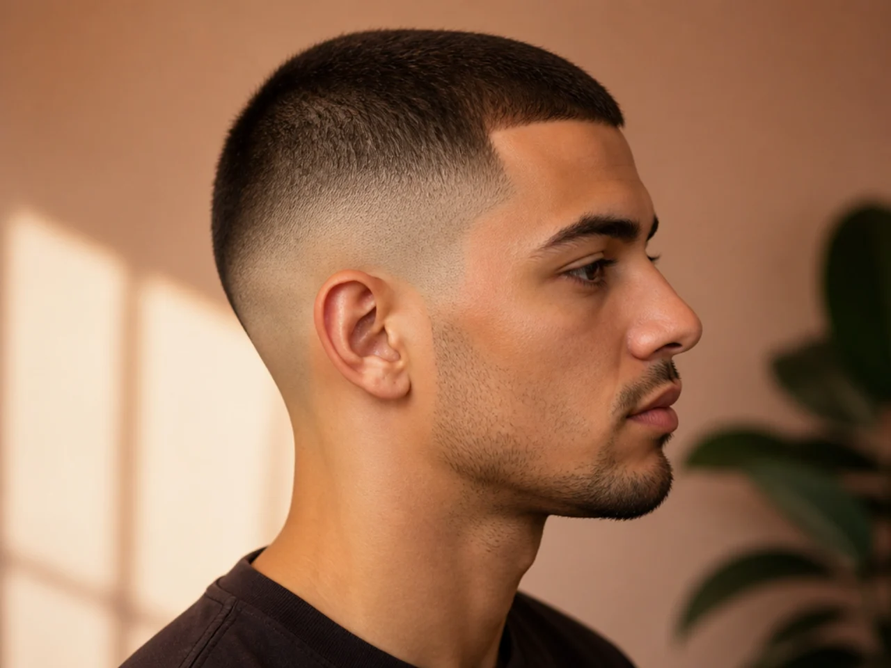 A high fade buzz cut