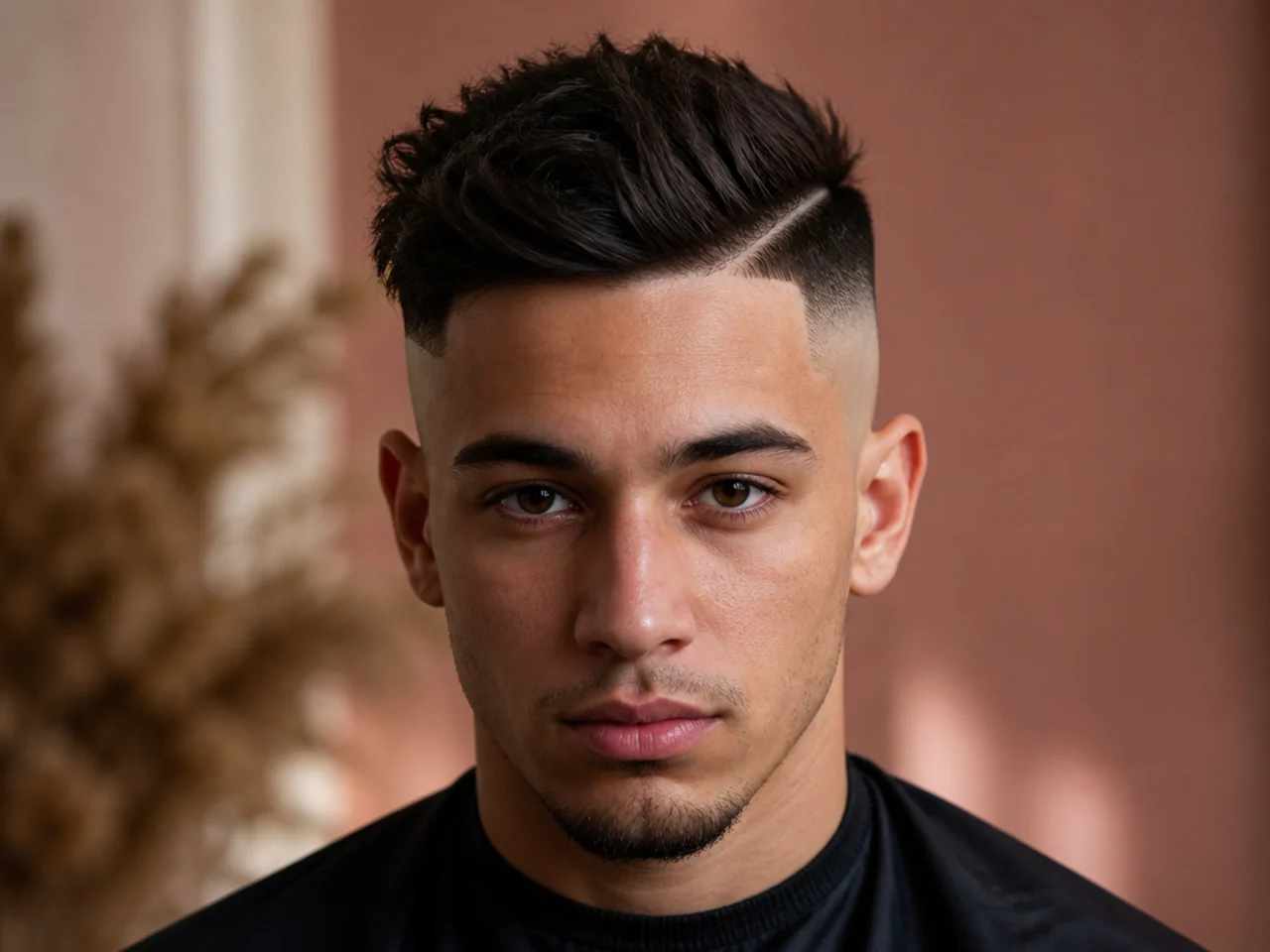 A high fade exposing an uneven scalp