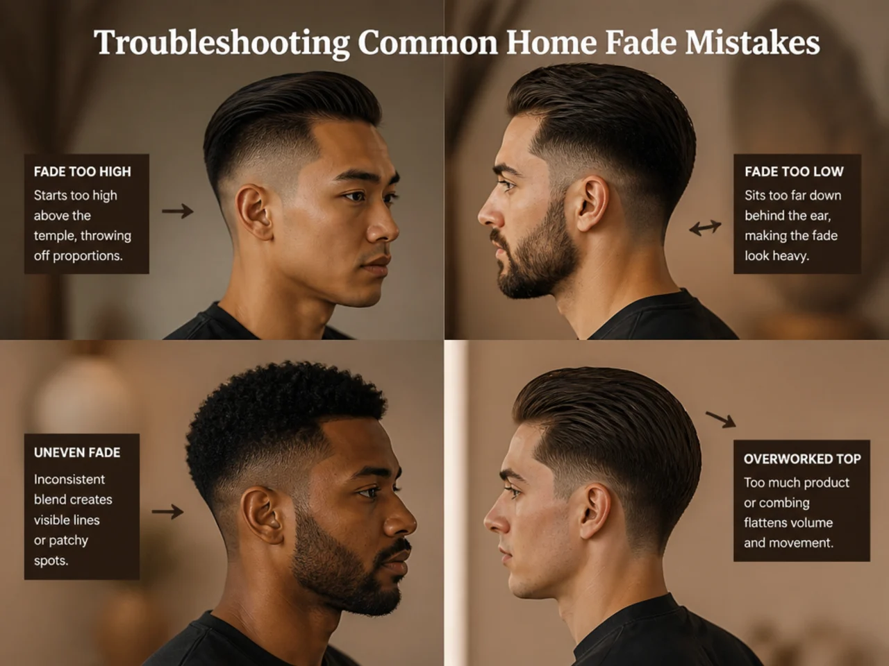 Split image showing a botched home fade compared to a corrected version after the fixes below