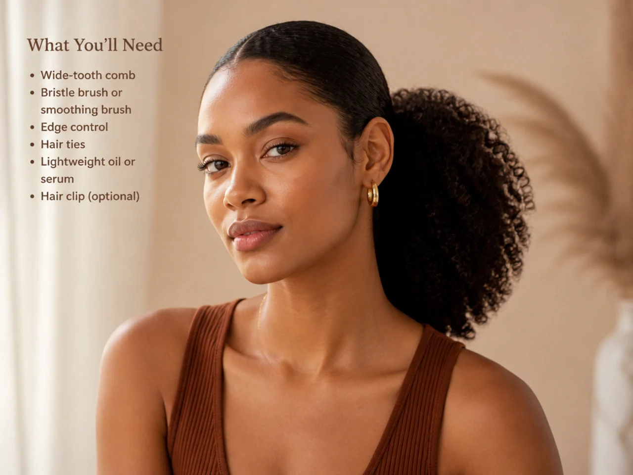 6 Steps to a Sleek Ponytail on Natural Hair