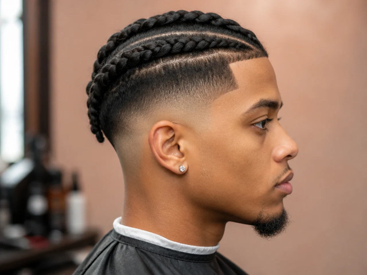 11. High Taper Fade with Braids