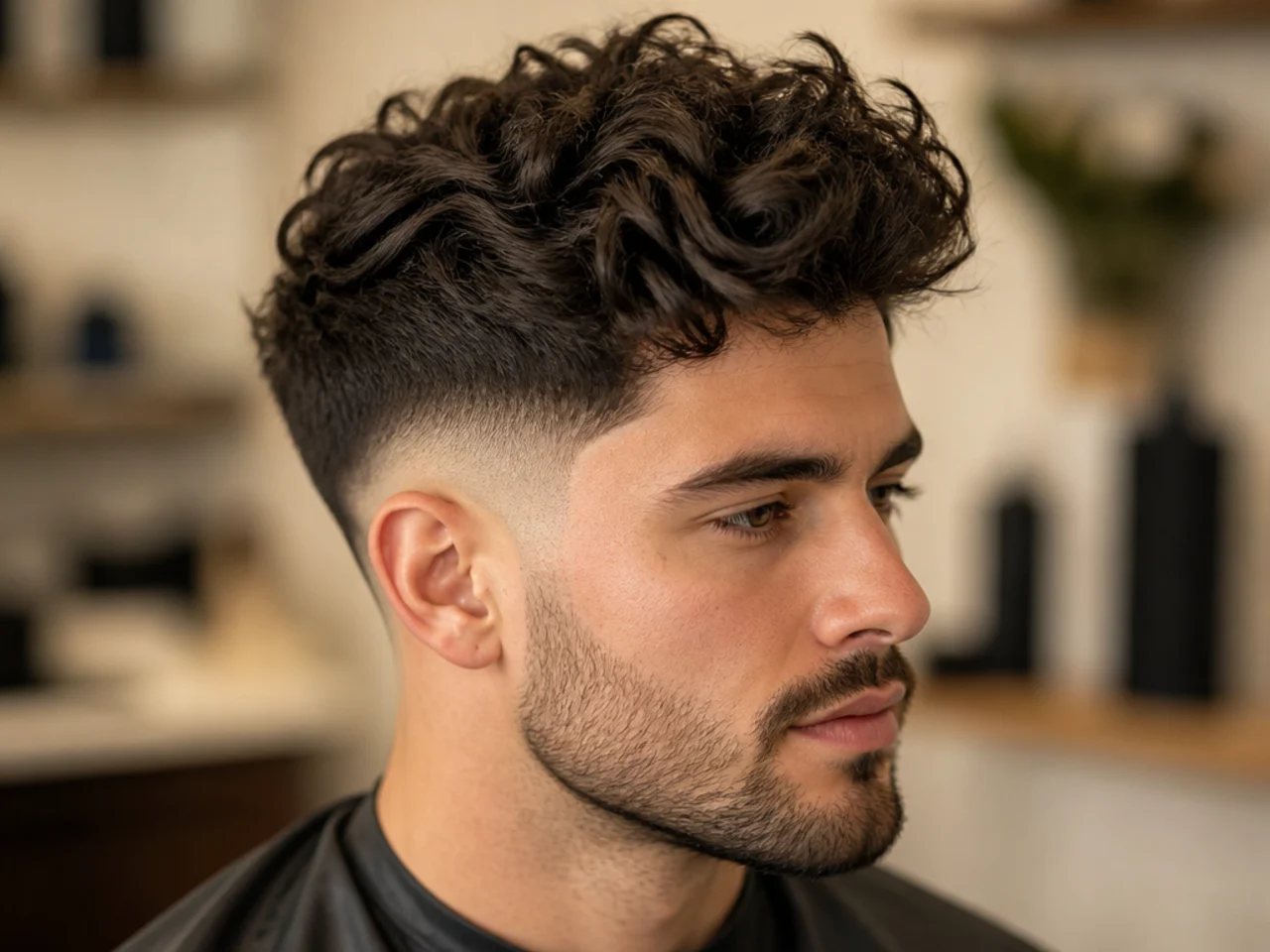 13. High Taper Fade Fluffy Hair