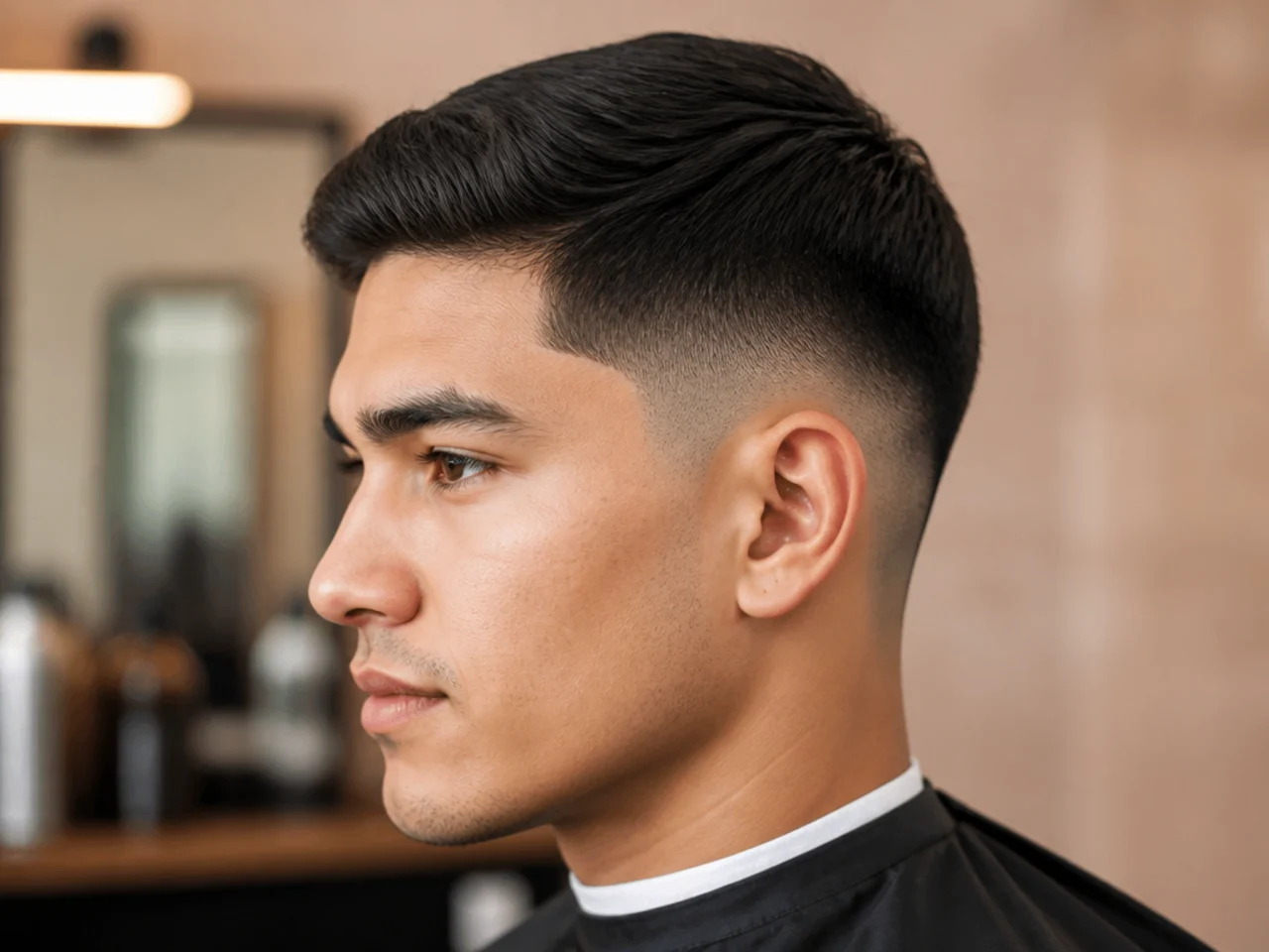 14. High Taper Fade Straight Hair