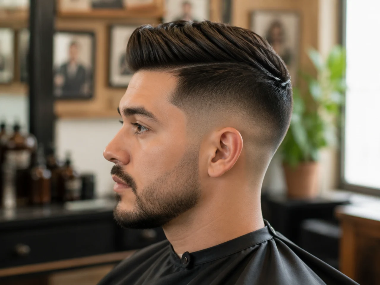 15. High Taper Fade with Side-Swept Top