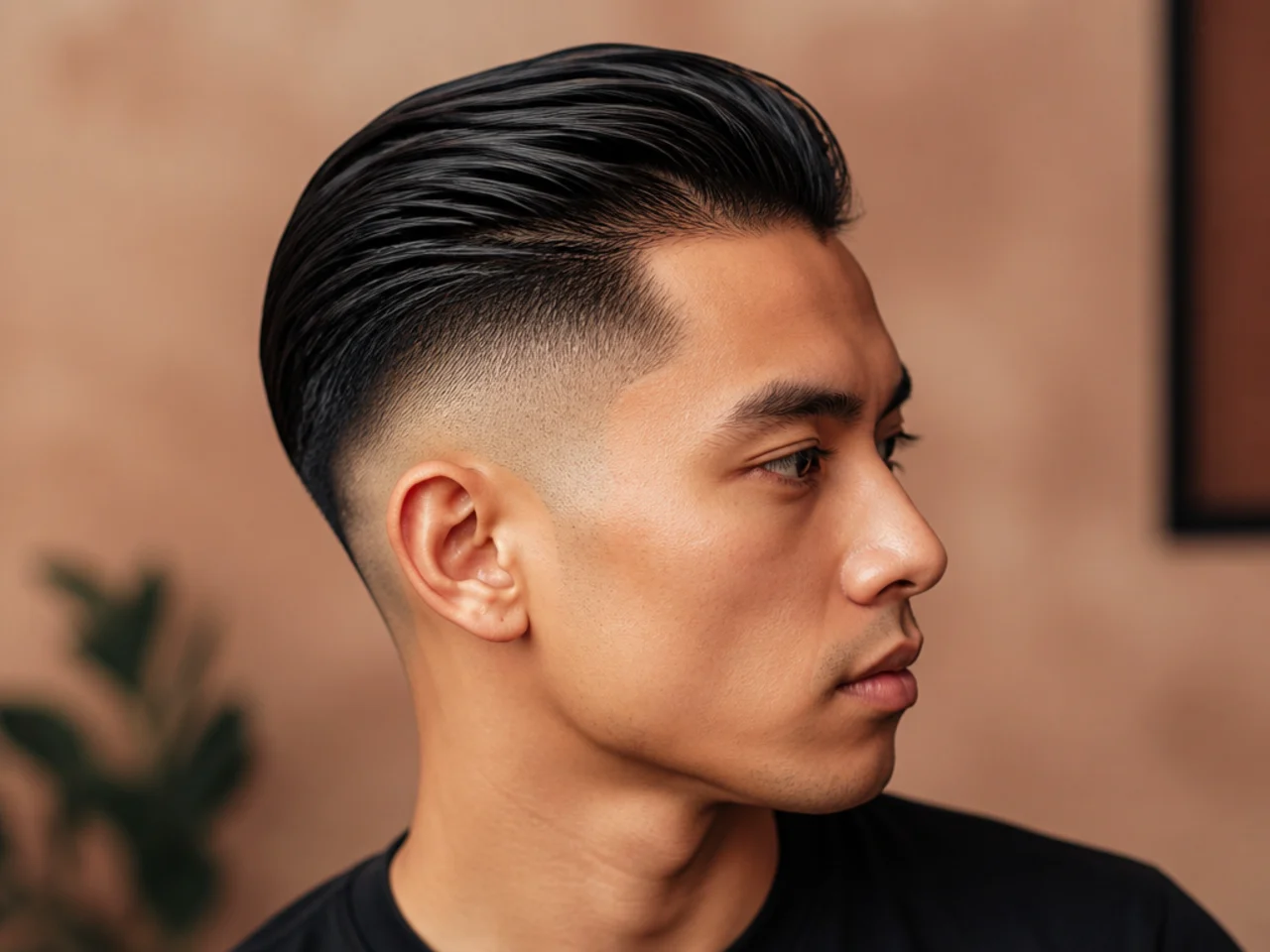 16. High Taper Fade Slick Back