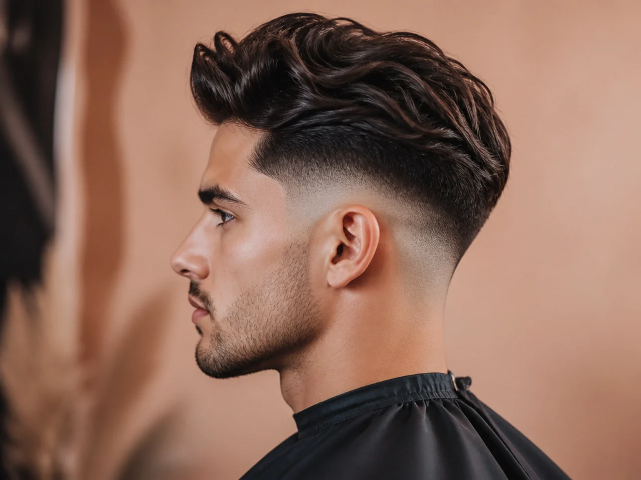 24. High Taper Fade Long Hair