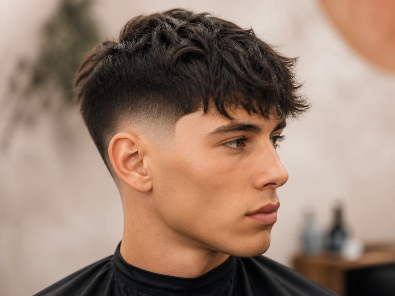 25. High Taper Fade with Textured Fringe