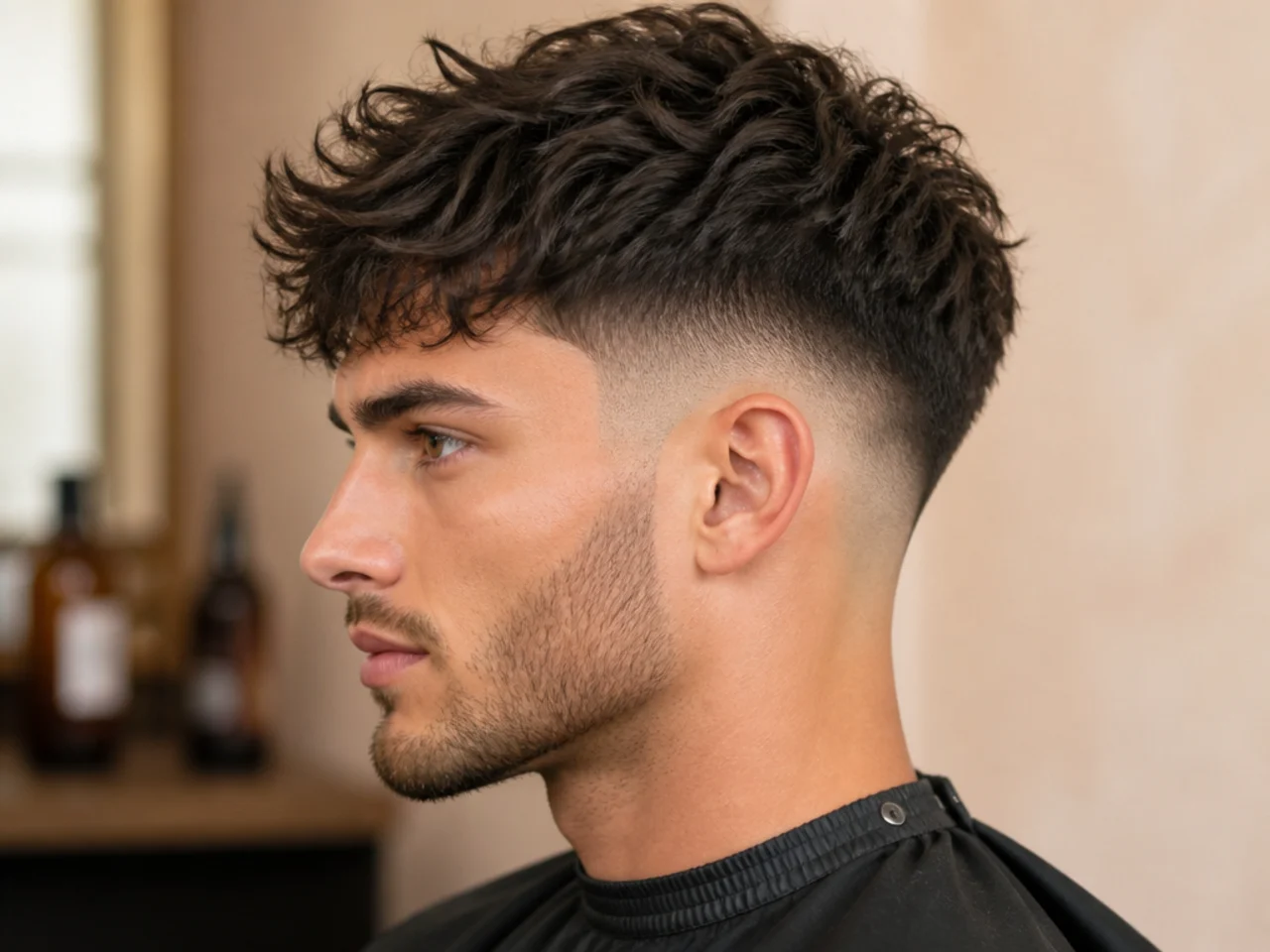 34. High Taper Fade with Messy Texture