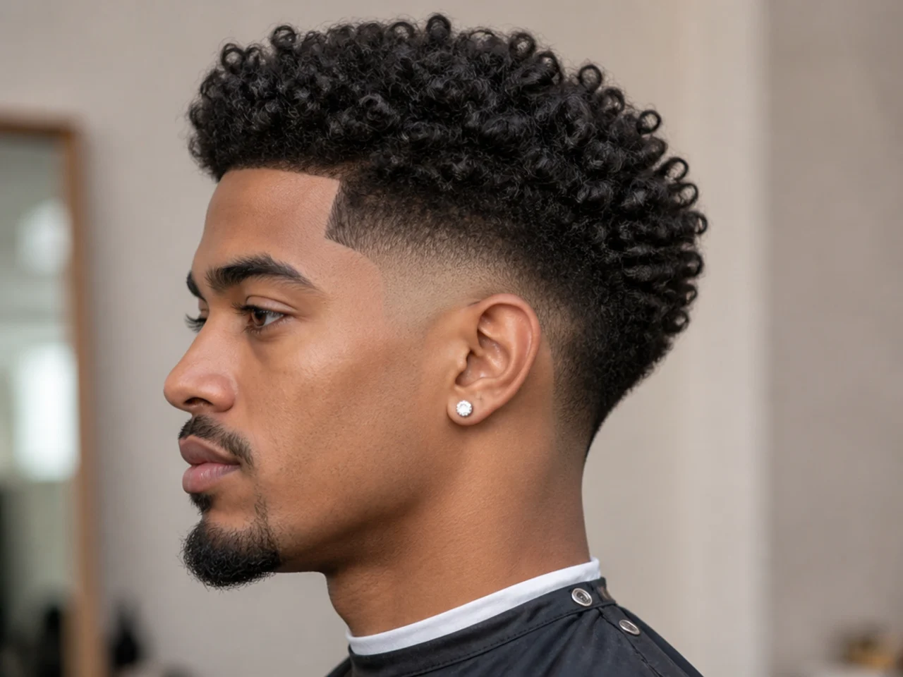 6. High Taper Fade Black Male (Natural Curls)