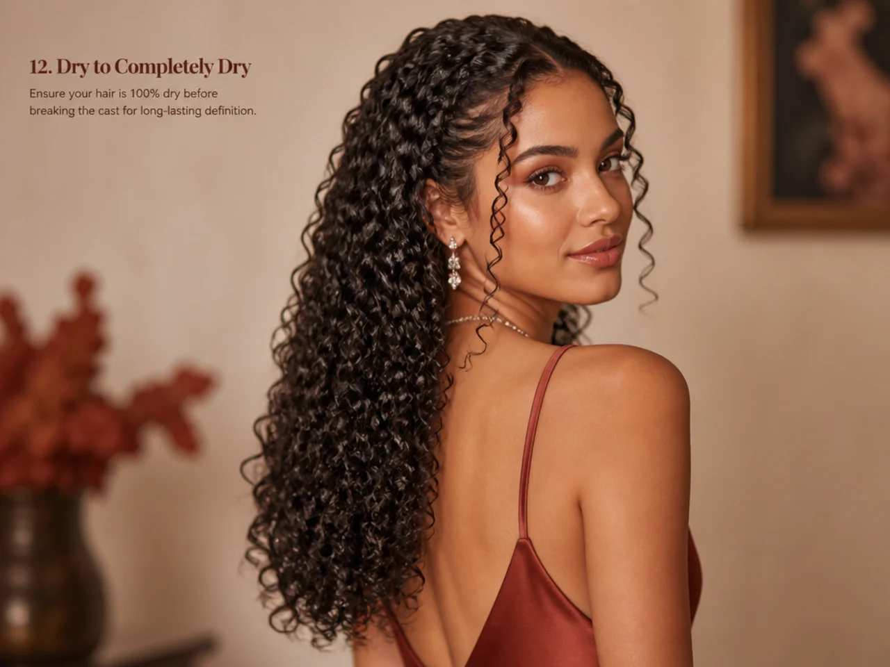 Fully dried curl with a hard gel cast